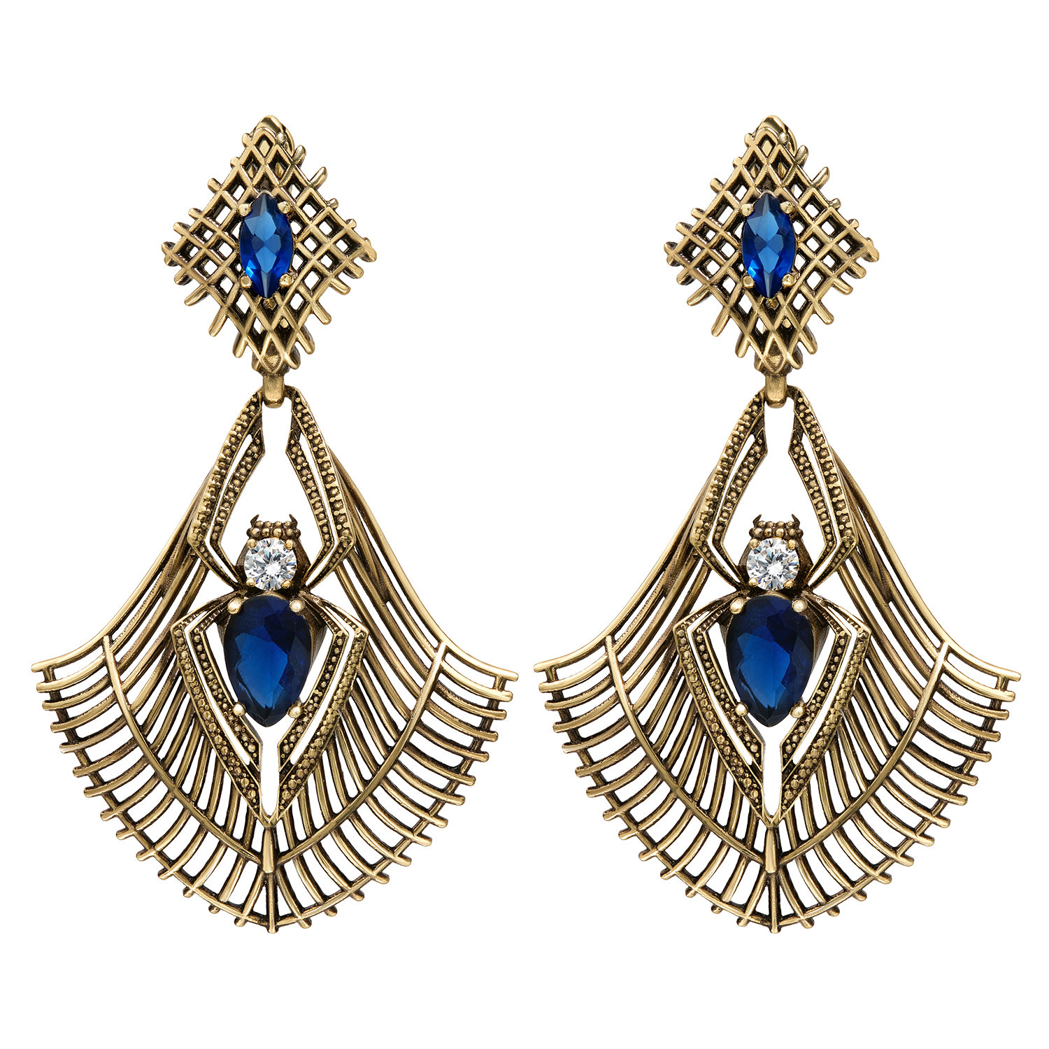 OR310721 TANZANITE Earings RAGNO ART DECO Fiore di Firenze
