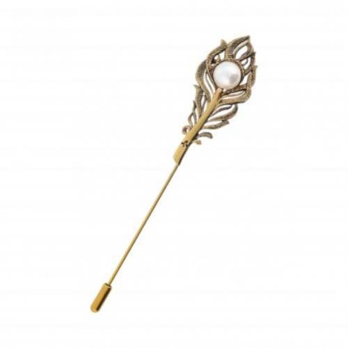 SP2907 PEARL Broosh feather with pearls Fiore di Firenze