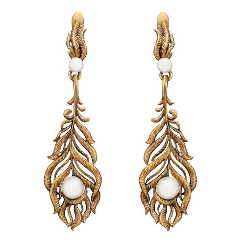 OR1803 Earings Piuma di Fenice Fiore di Firenze