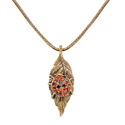 CO3030 Necklace/Broosh Сoccinella Fiore di Firenze
