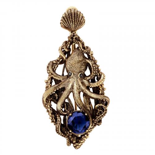 SP2032 BLU Broosh/Necklace SIGNORE DEI MARI Fiore di Firenze