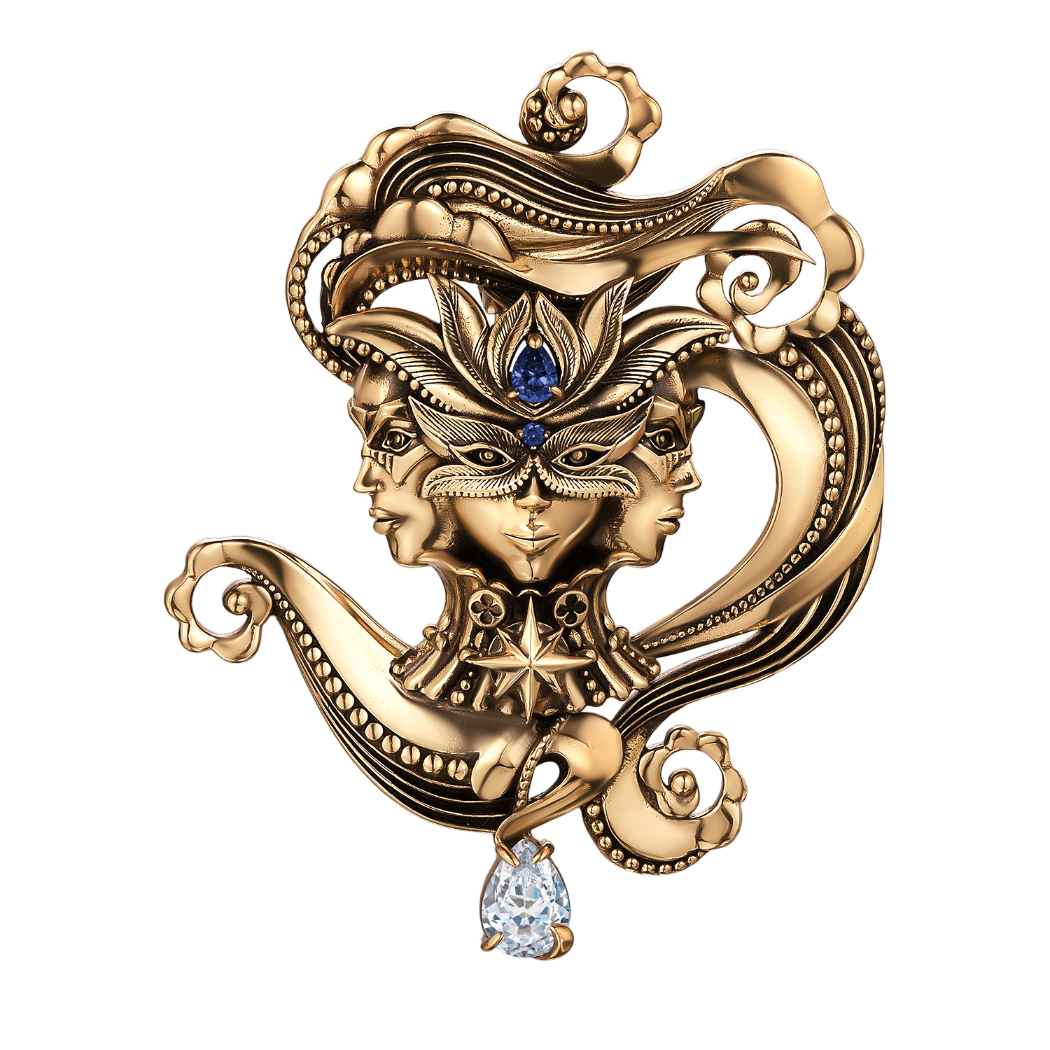 SP9303 Broosh/Necklace VELOCITA Del VENTO Fiore di Firenze