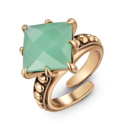 AN0588 CRISOPRASIO Ring SEGRETI DELL'OCEANO Fiore di Firenze