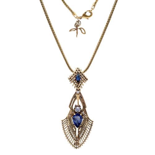 SP310721 TANZANITE Necklace/Broosh RAGNO ART DECO Fiore di Firenze