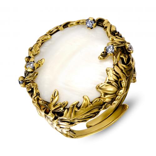 AN4457 MADREPERLA Ring LATTE D'ORO Fiore di Firenze
