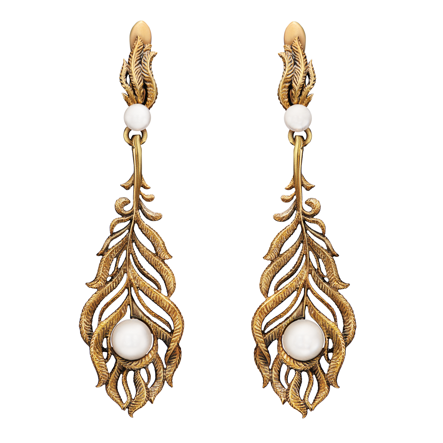 OR1803 Earings Piuma di Fenice Fiore di Firenze