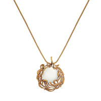 CO2907 PEARL Broosh/Necklace feather with pearls Fiore di Firenze
