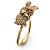 AN2104 CRYSTAL Ring Bumblebee sul trifoglio Fiore di Firenze