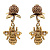 OR2104 CRYSTAL Earings пусеты Bumblebee sul trifoglio Fiore di Firenze