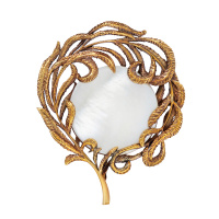 CO2907 PEARL Necklace/Broosh Piuma di Fenice Fiore di Firenze