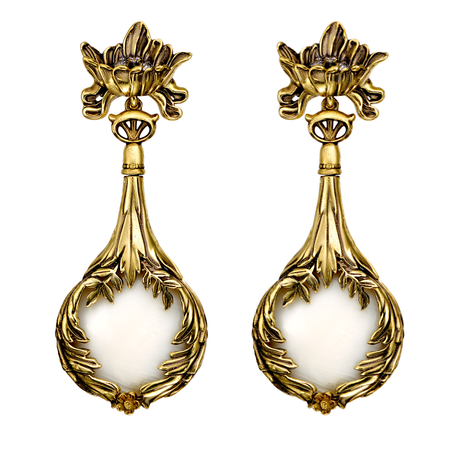 OR4457 MADREPERLA Earings LATTE D'ORO Fiore di Firenze