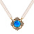 SP1854 PERLA BLU Necklace/Broosh ORDINE FIORENTINO Fiore di Firenze