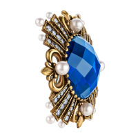 SP1854 PERLA BLU Broosh/Necklace ORDINE FIORENTINO Fiore di Firenze