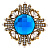SP1854 PERLA BLU Broosh/Necklace ORDINE FIORENTINO Fiore di Firenze