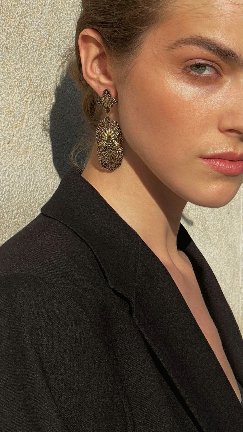 OR1850-1 Earings ORNATO GRANDE Fiore di Firenze