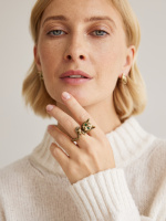 OR3202 Earings пусеты GATTO E TOPO Fiore di Firenze