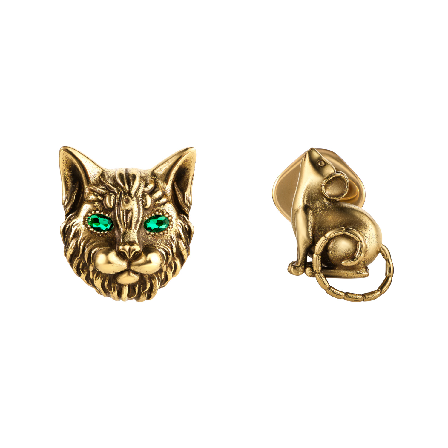 OR3202 Earings пусеты GATTO E TOPO Fiore di Firenze