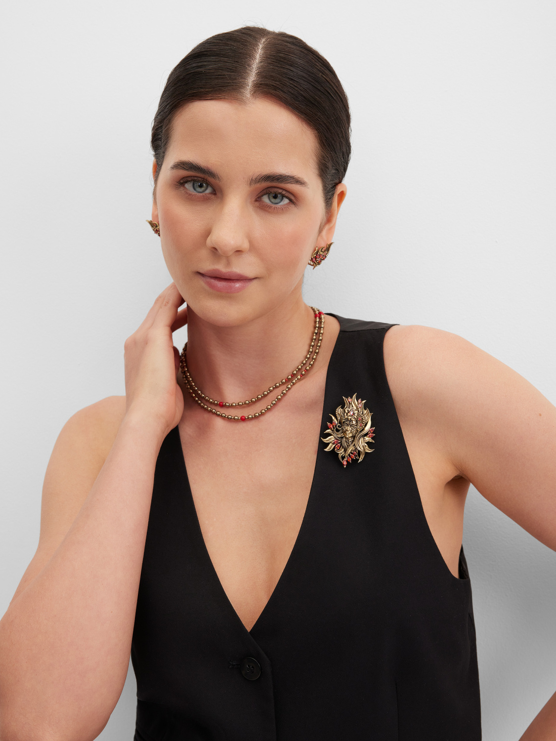 SP9302 RUB Broosh/Necklace FUOCO Fiore di Firenze