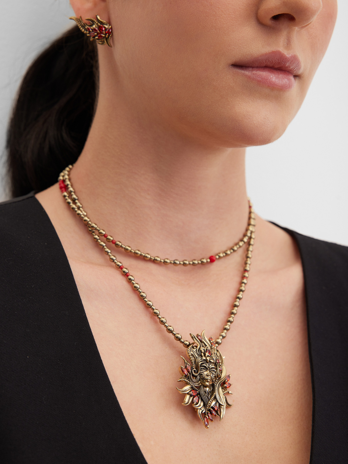 SP9302 RUB Broosh/Necklace FUOCO Fiore di Firenze