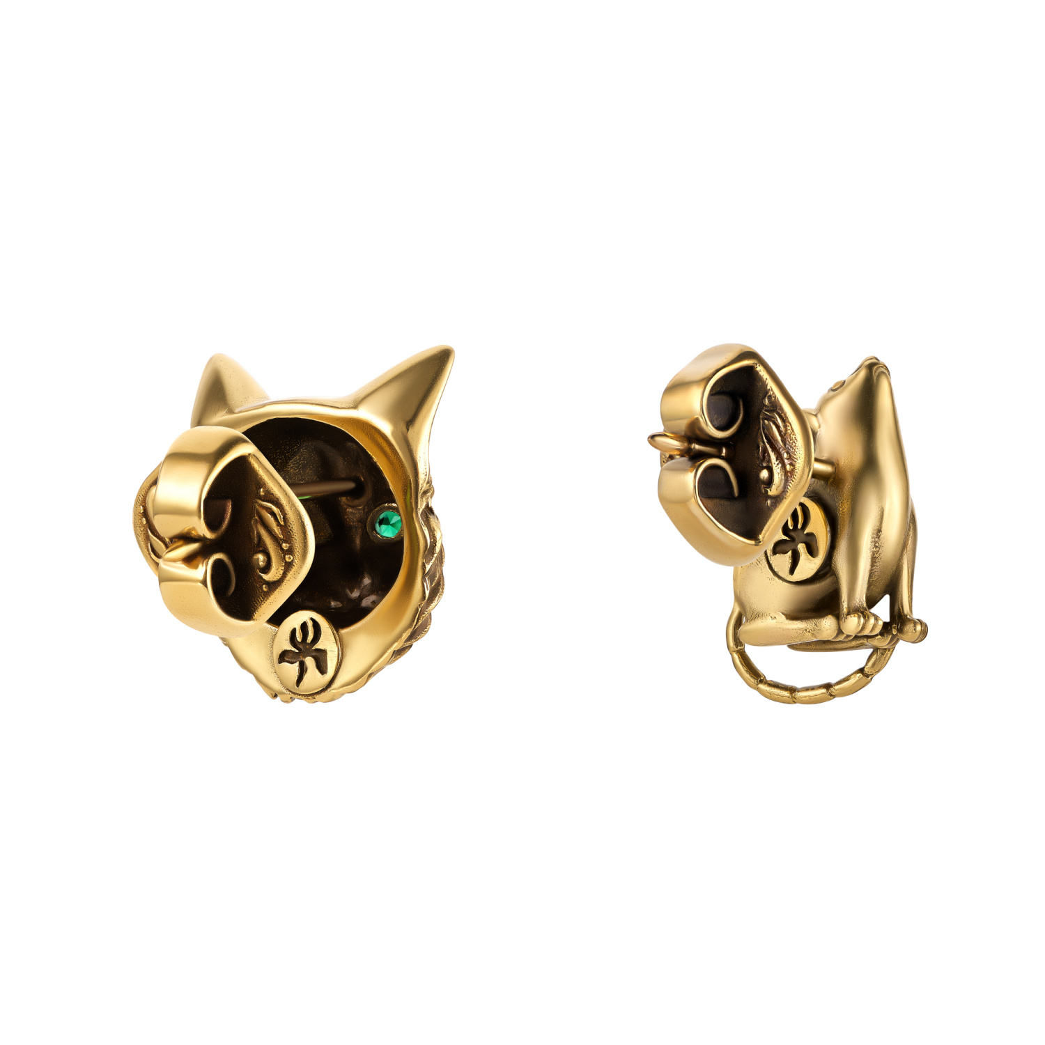 OR3202 Earings пусеты GATTO E TOPO Fiore di Firenze