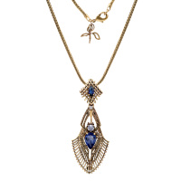 SP310721 TANZANITE Necklace/Broosh RAGNO ART DECO Fiore di Firenze